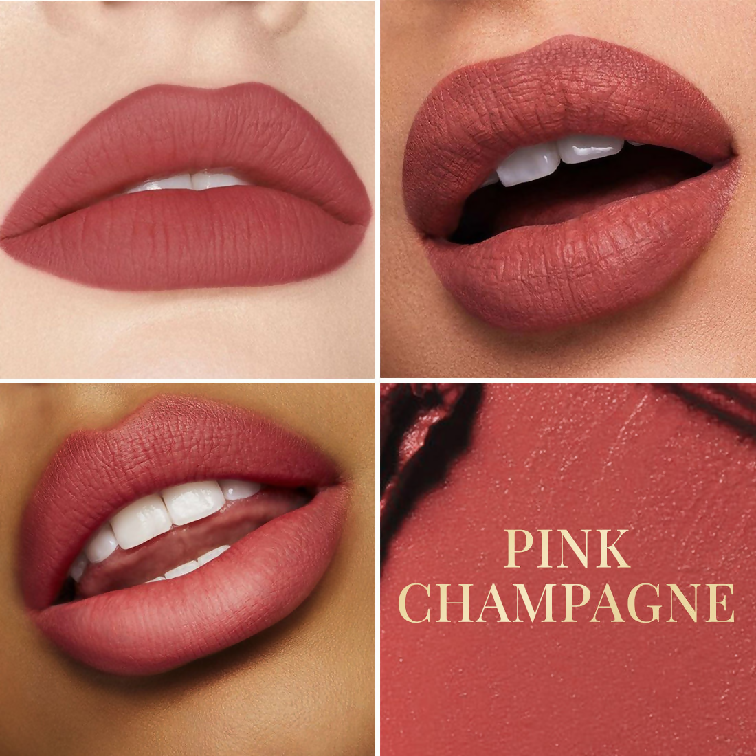 mCaffeine Shades Creamy Matte Kiss Bullet Lipstick Moisturizing Lightweight - Pink Champagne