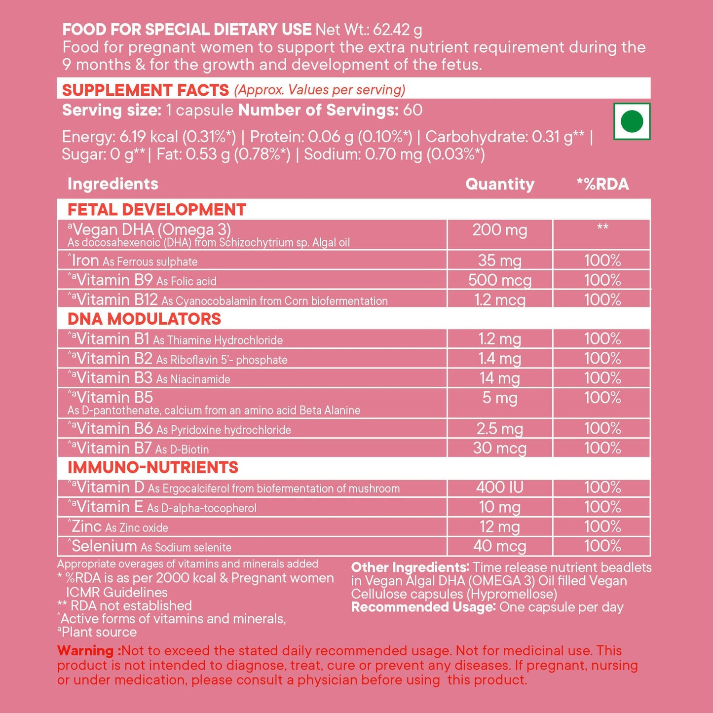 Wellbeing Nutrition Slow | Prenatal Capsules - Drmedicart