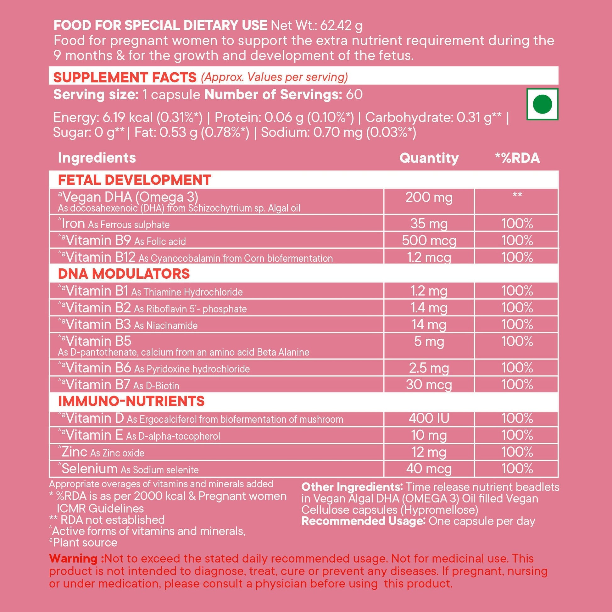 Wellbeing Nutrition Slow | Prenatal Capsules - Drmedicart