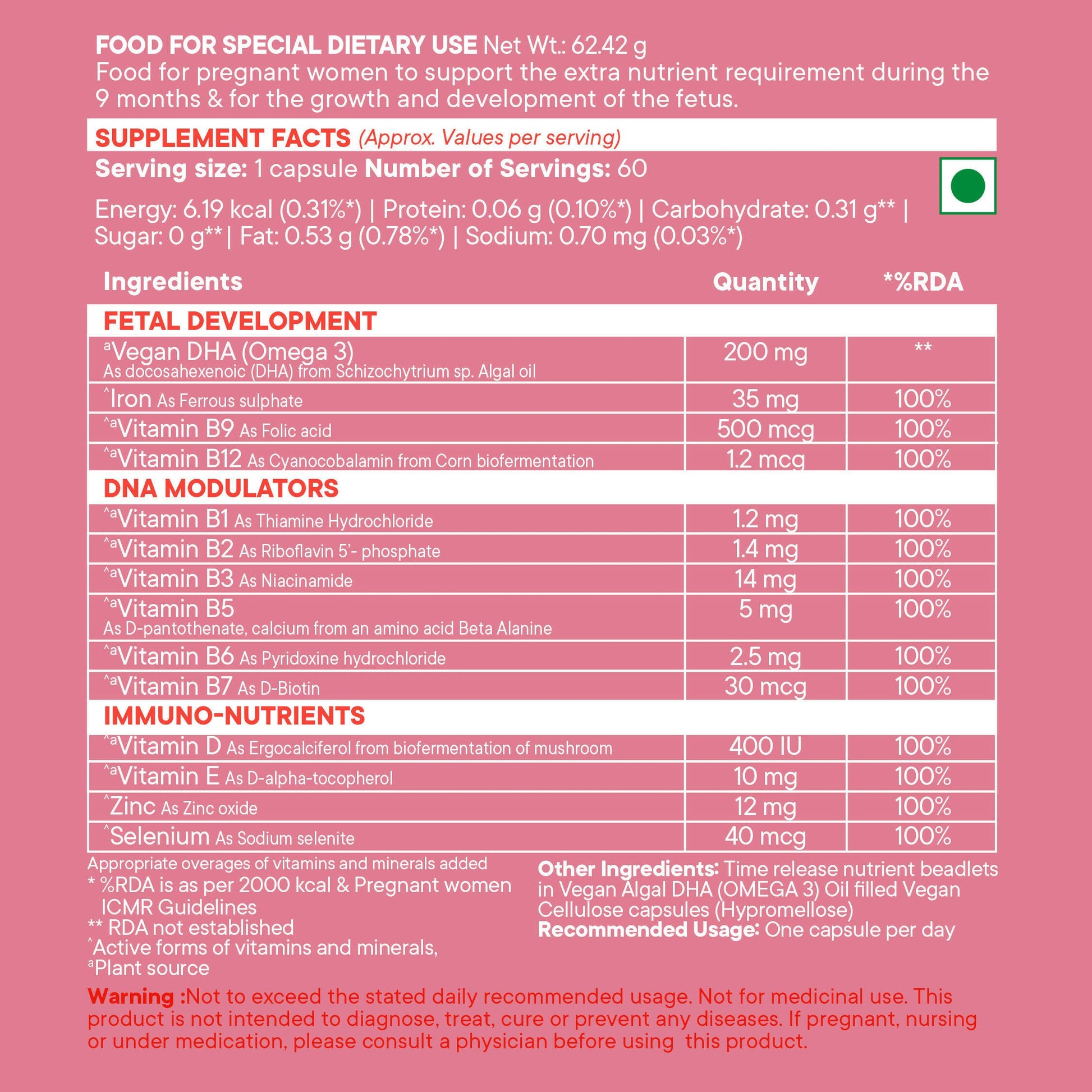 Wellbeing Nutrition Slow | Prenatal Capsules