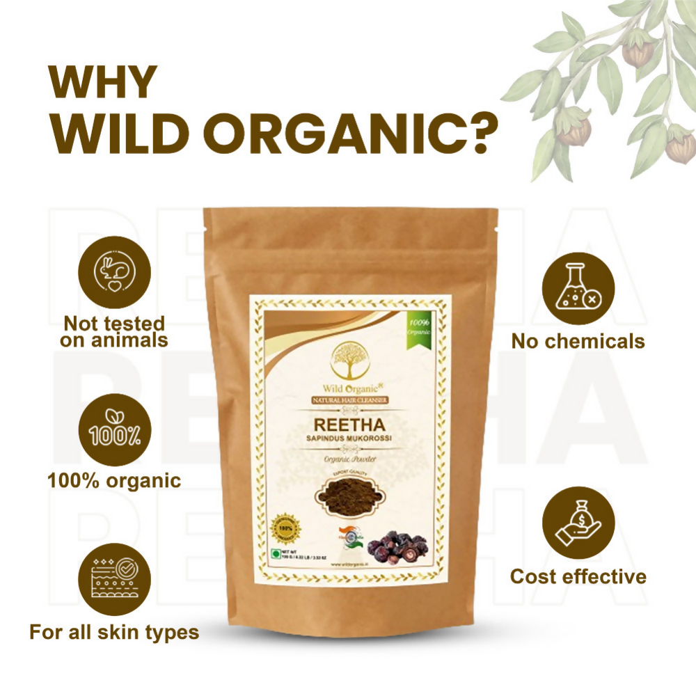 Wild Organic Reetha Powder Natural Hair Cleanser