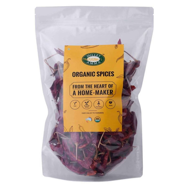 Buy Millet Amma Organic Guntur Red Chilli Whole from DrMediCart, Ship from India to USA