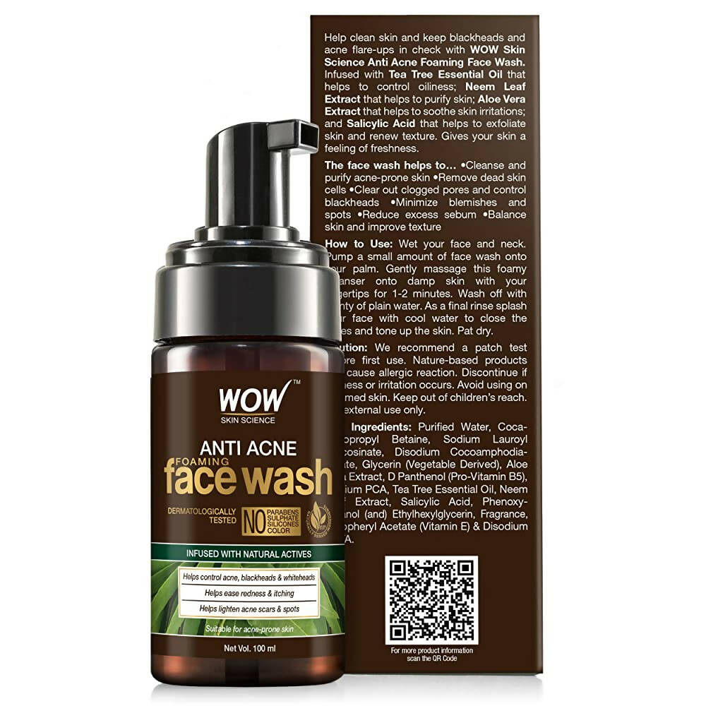 Wow Skin Science Anti Acne Foaming Face Wash