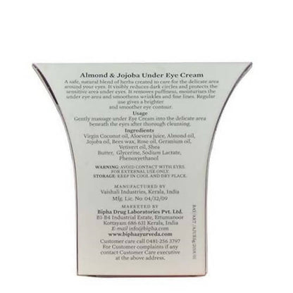Bipha Ayurveda Almond & Jojoba Under Eye Cream - DrMediCart