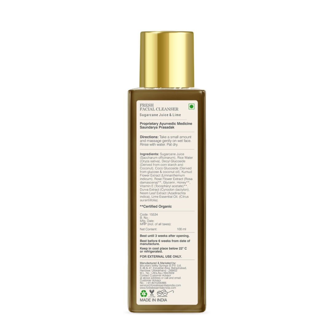 Buy Forest Essentials Fresh Facial Cleanser With Sugarcane Juice & Lime from DrMediCart, Ship from India to USA