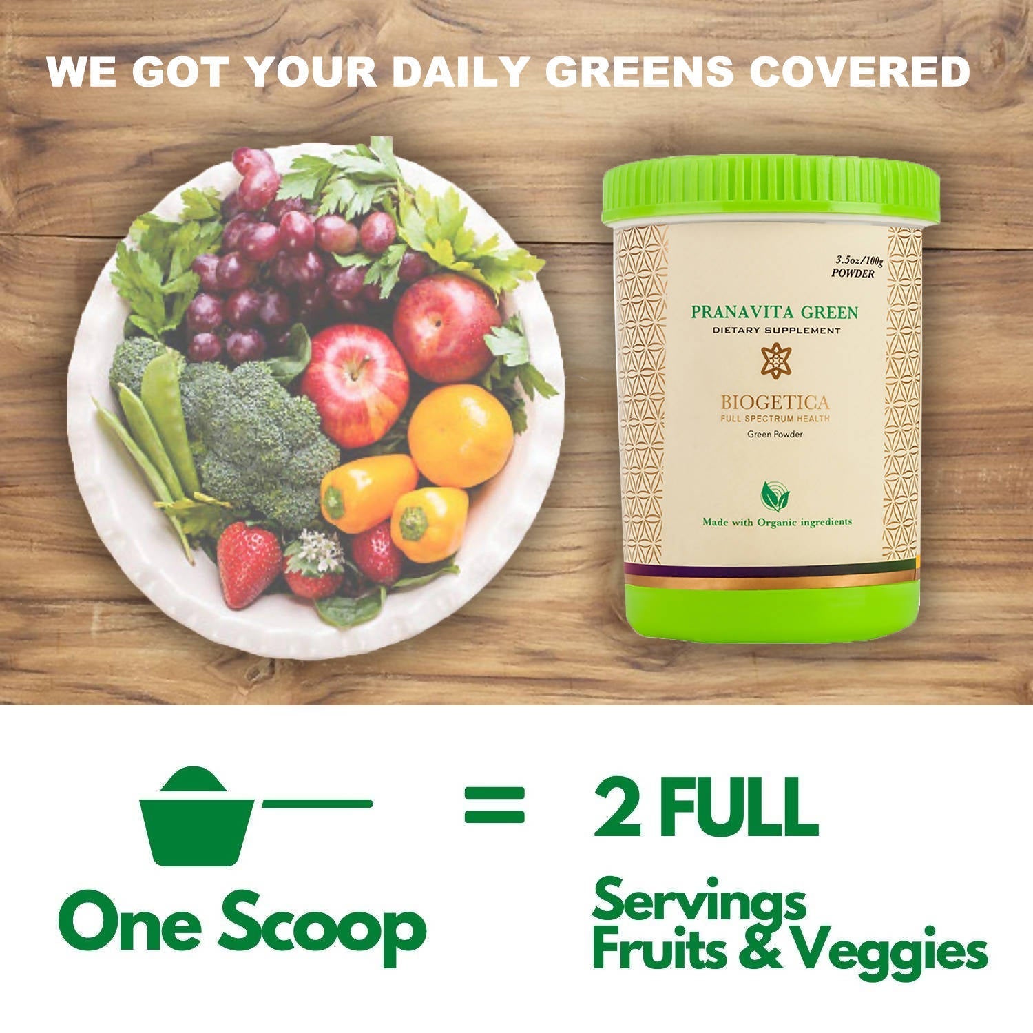 Buy Biogetica Pranavita Green (Super Green Food) from DrMediCart, Ship from India to USA