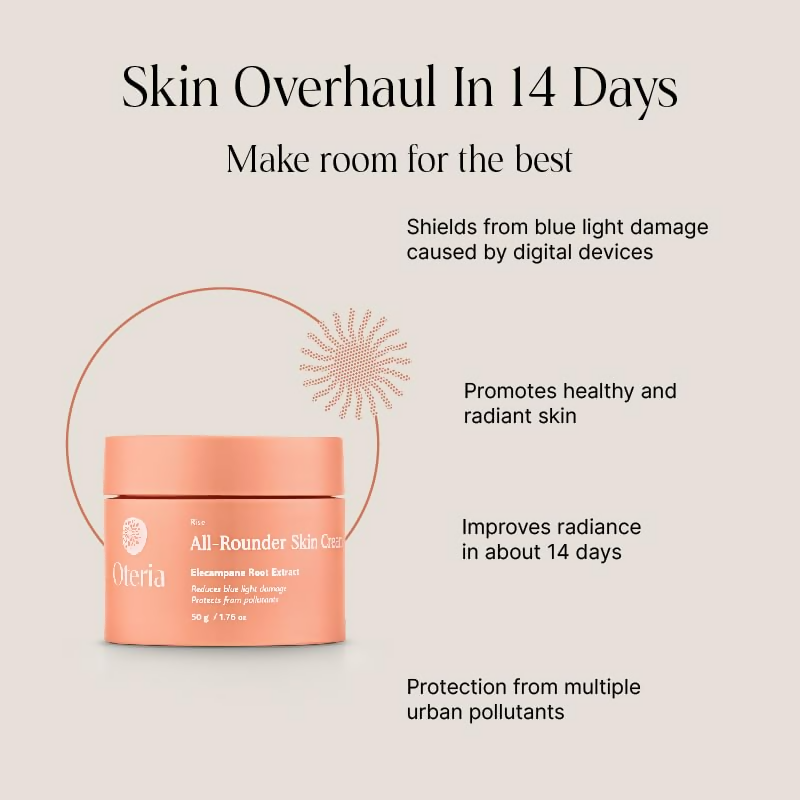 Oteria All Rounder Skin Face Cream - Enriched with Elecampane Root Extract For Anti Pollution Cream and Ultimate Moisturize