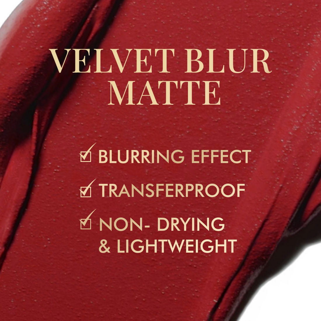 mCaffeine Shades Velvet Blur Matte Liquid Lipstick 12 Hrs Stay & Lightweight - Passionate Crimson