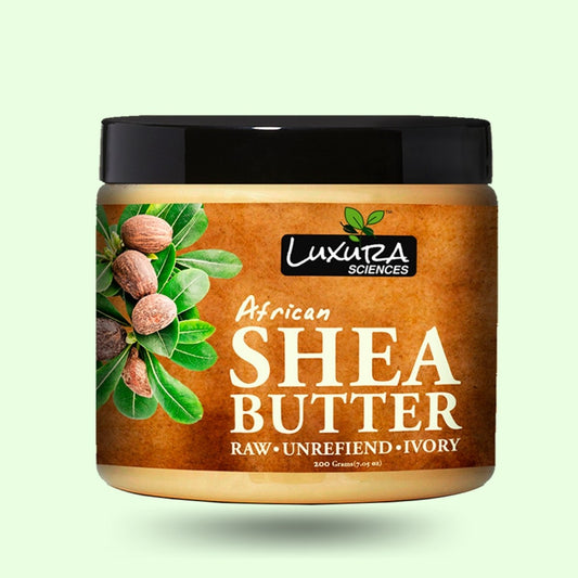 Luxura Sciences African Raw Shea Butter Unrefined Organic Ivory for Skin and Body