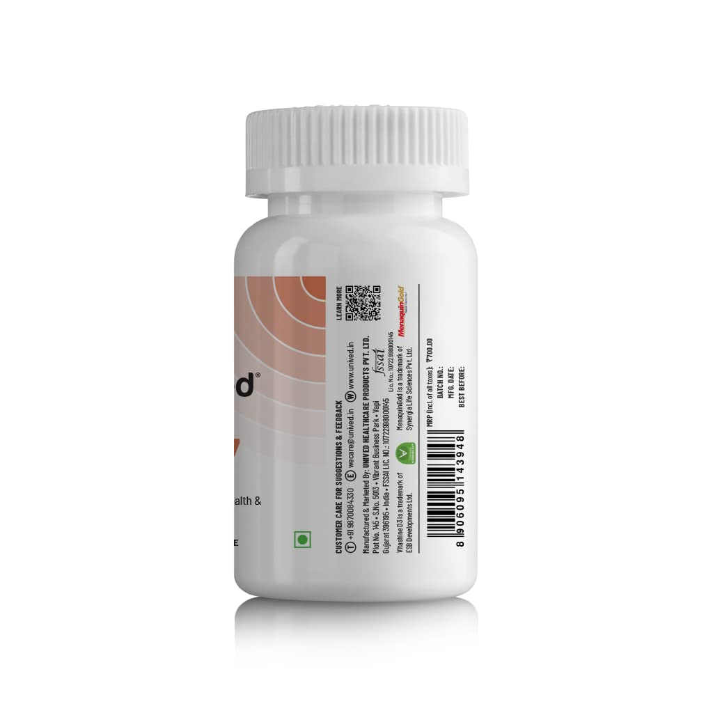 Unived Plant Based D3+K2 -7 Vegan Capsules