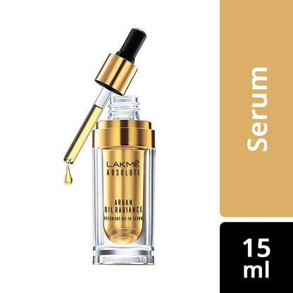 Lakmé Absolute Argan Oil Radiance Overnight Oil-in-Serum, 15ml