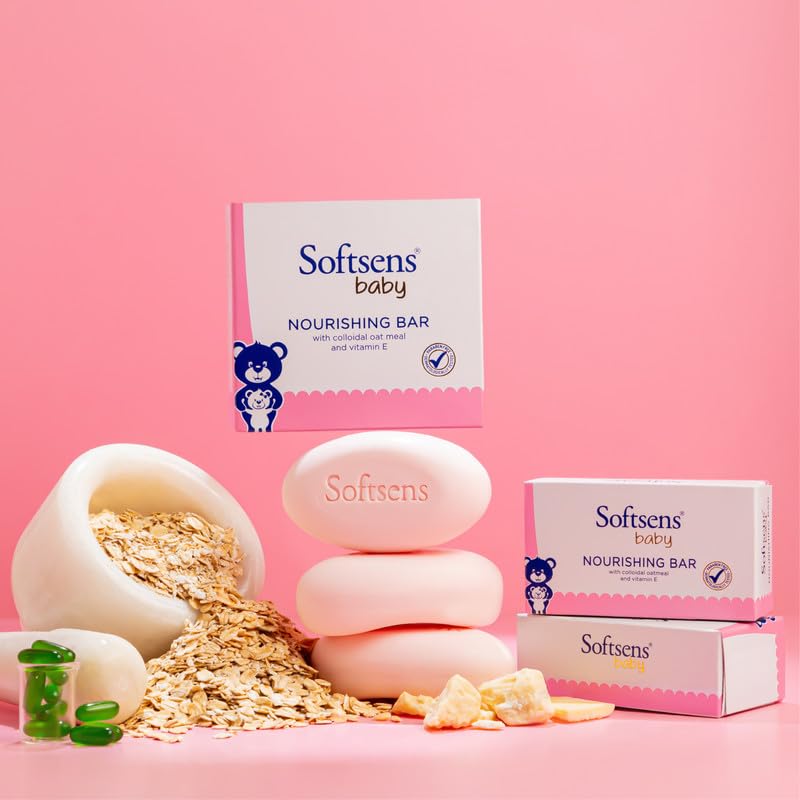 Softsens Baby Nourishing Soap Bar Enriched with Colloidal Oatmeal, Shea Butter & Vitamin E