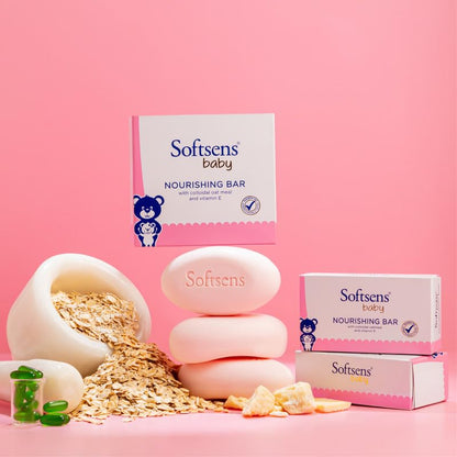 Softsens Baby Nourishing Soap Bar Enriched with Colloidal Oatmeal, Shea Butter & Vitamin E