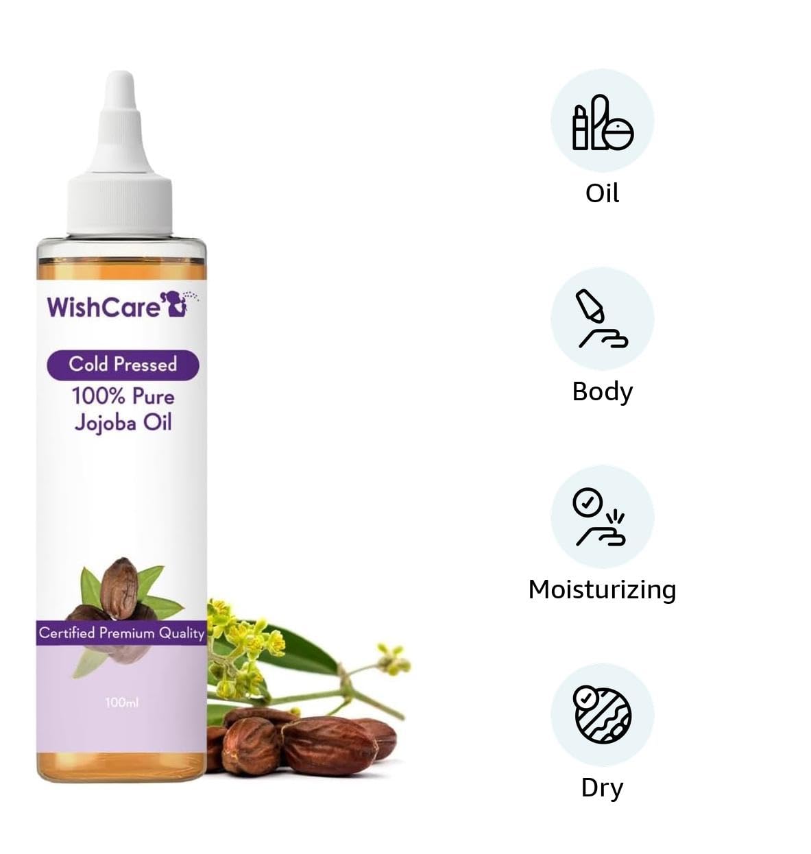 Wishcare 100% Pure Cold Pressed Jojoba Oil