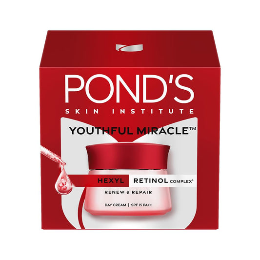 Ponds Youthful Miracle Hexyl Retinol Complex, Renew & Repair Day Cream 50g SPF 15 PA++