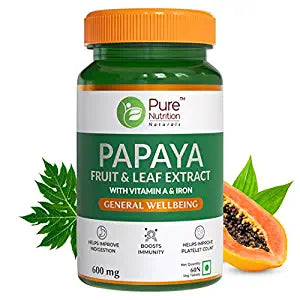 Pure Nutrition Papaya Leaf & Fruit Extract Veg Capsules