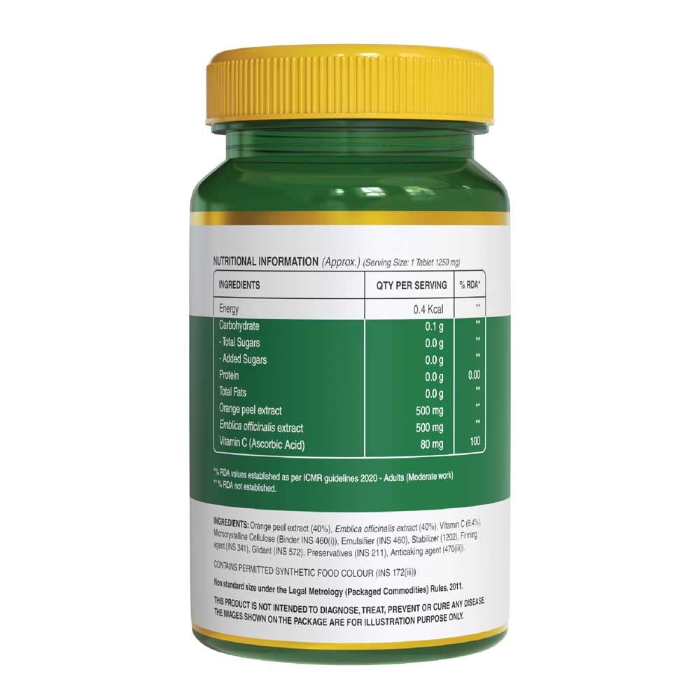 Pure Nutrition Vitamin C with Orange Peel & Amla Extract Veg Tablets