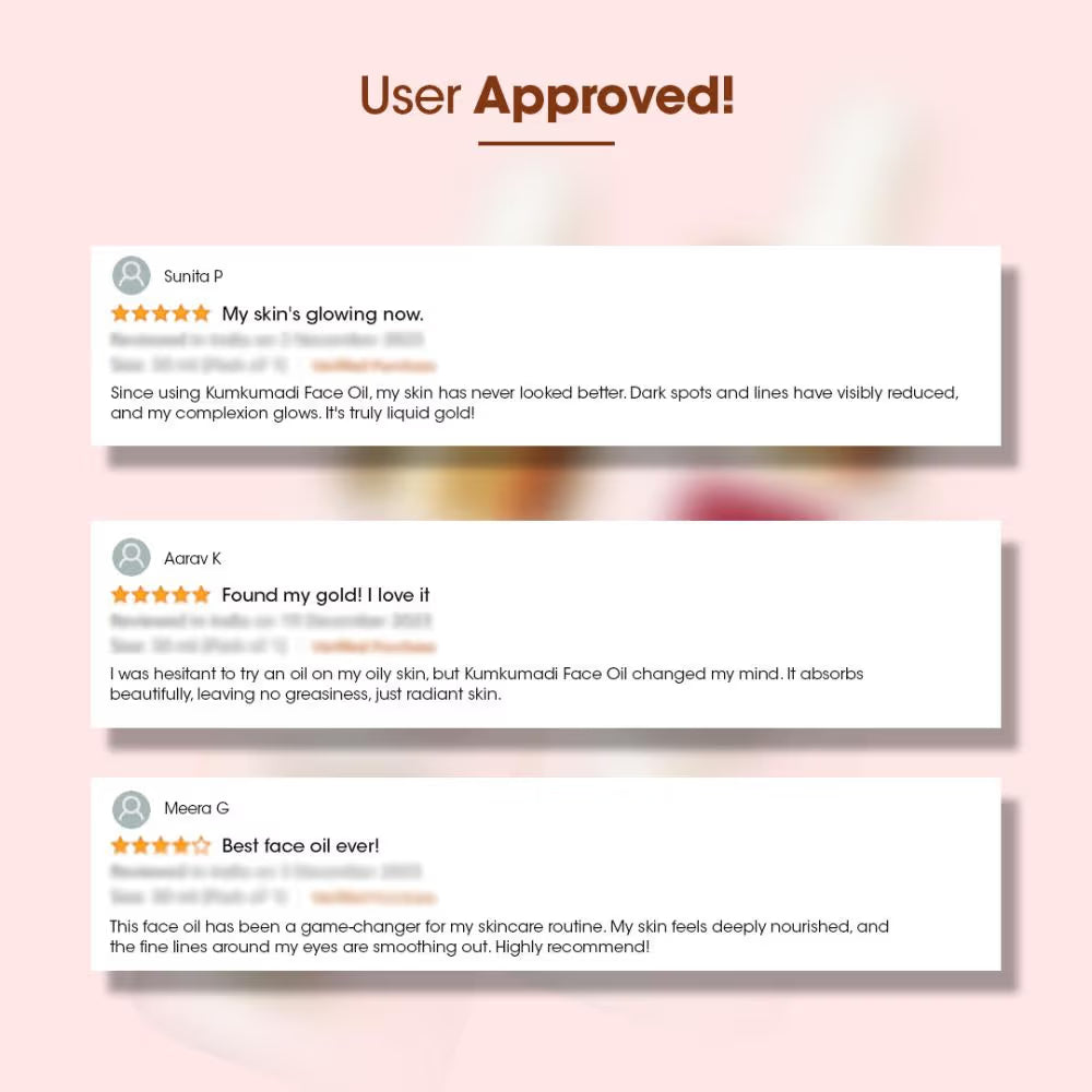 TAC - The Ayurveda Co. 100% Pure Kumkumadi Gold Glow Face Oil For Glowing, Youthful & Radiant Skin