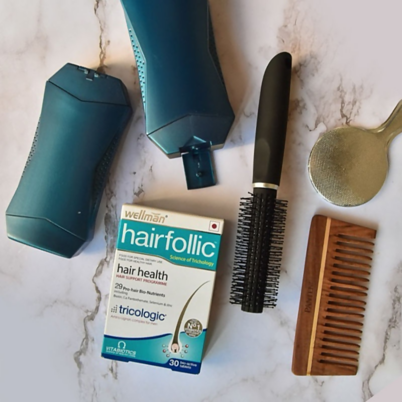 Wellman Hairfollic UK's No.1 Hair Supplement Tablets For Men ( Tricologic Formula 30 Vitamins & Minerals)