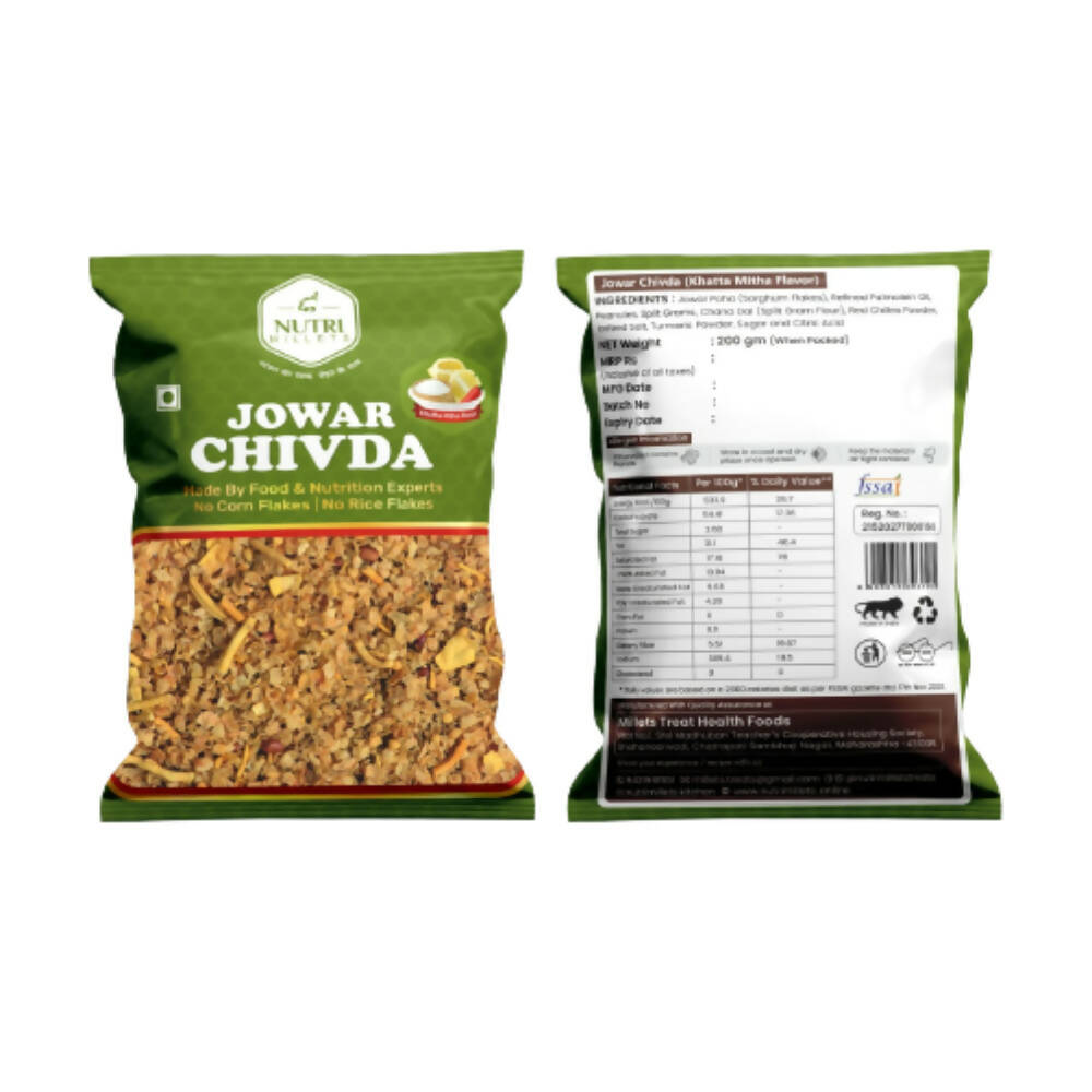 Buy NutriMillets Jowar Flakes Chivda - Khatta Mitha Flavor from DrMediCart, Ship from India to USA
