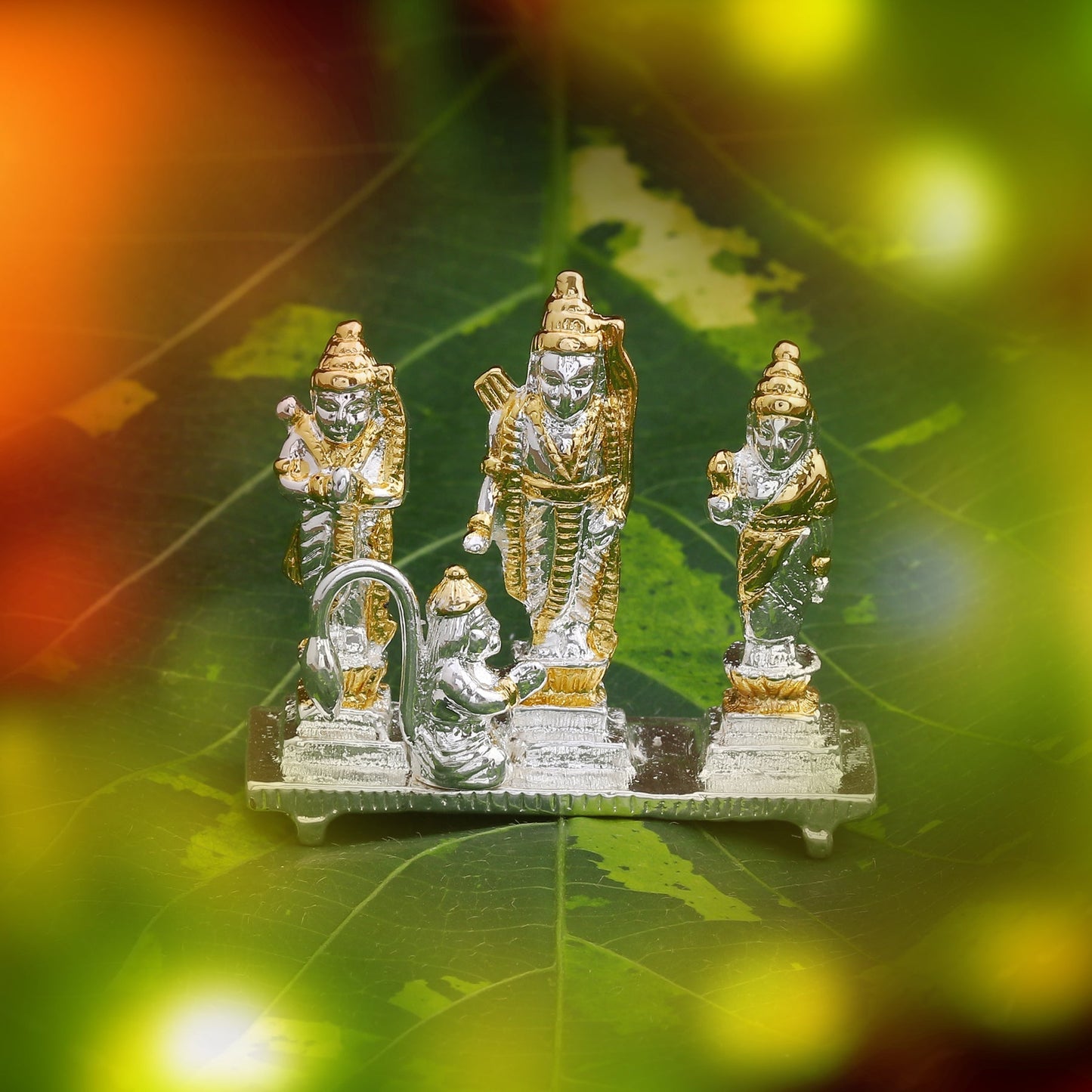 Estele Gold-Polished Spiritual Ram Darbar|God Ram,Laxman,Sita & Hanuman Idol for Home/Car DÃ©cor