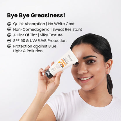 Detoxie Ultra Matte Sunscreen Gel Matte Finish Dry Tint Water & Sweat Resistant With Spf 50 Pa+++