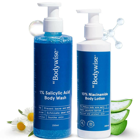 Buy BeBodywise 1% Salicylic Acid Body Wash and 10% Niacinamide Body Lotion from DrMediCart, Ship from India to USA