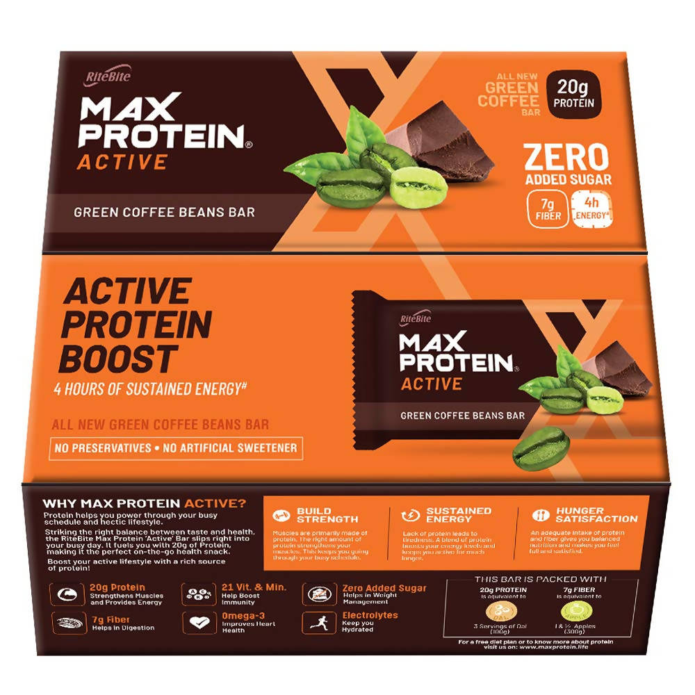 RiteBite Max Protein Active Green Coffee Beans Bar