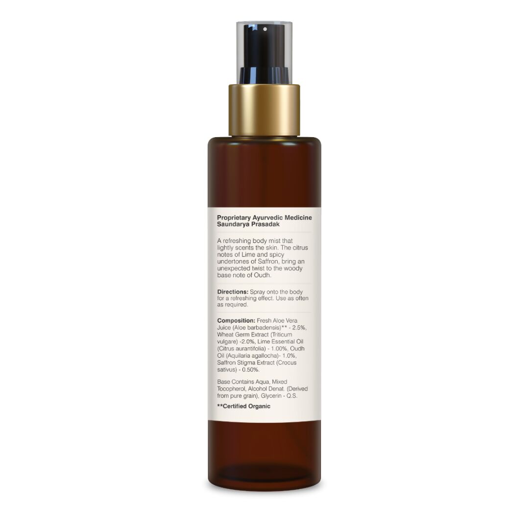 Forest Essentials Scented Body Mist Lime Saffron & Oudh - Drmedicart