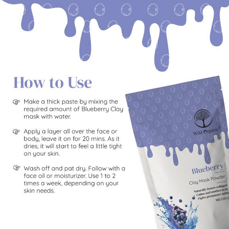 Wild Organic Blueberry Clay Mask Powder