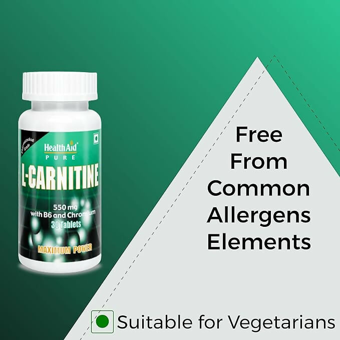 HealthAid L-Carnitine 550 mg with Vitamin B6 Chromium Tablets