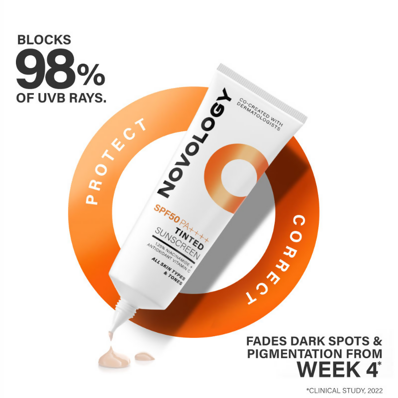 Novology SPF 50 PA++++ Tinted Sunscreen