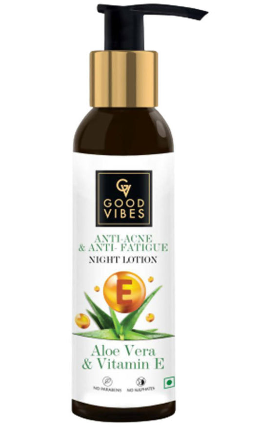 Buy Good Vibes Aloe Vera + Vitamin E Anti - Acne Night Face Lotion from DrMediCart, Ship from India to USA