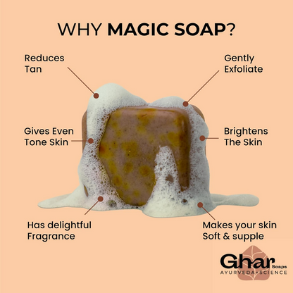 Ghar Soaps Sandalwood & Saffron Magic Soaps For Bath
