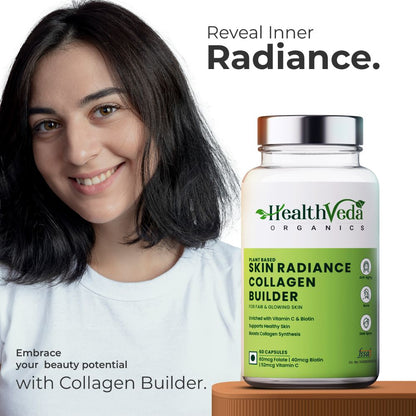 Health Veda Organics Plant Based Skin Radiance Collagen Builder Capsules