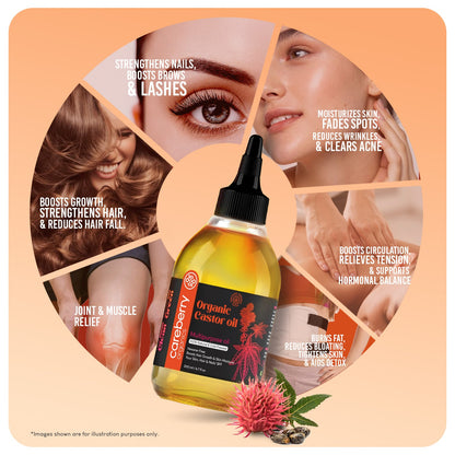 Careberry Organic Cold Pressed Castor Oil (Arandi Oil)