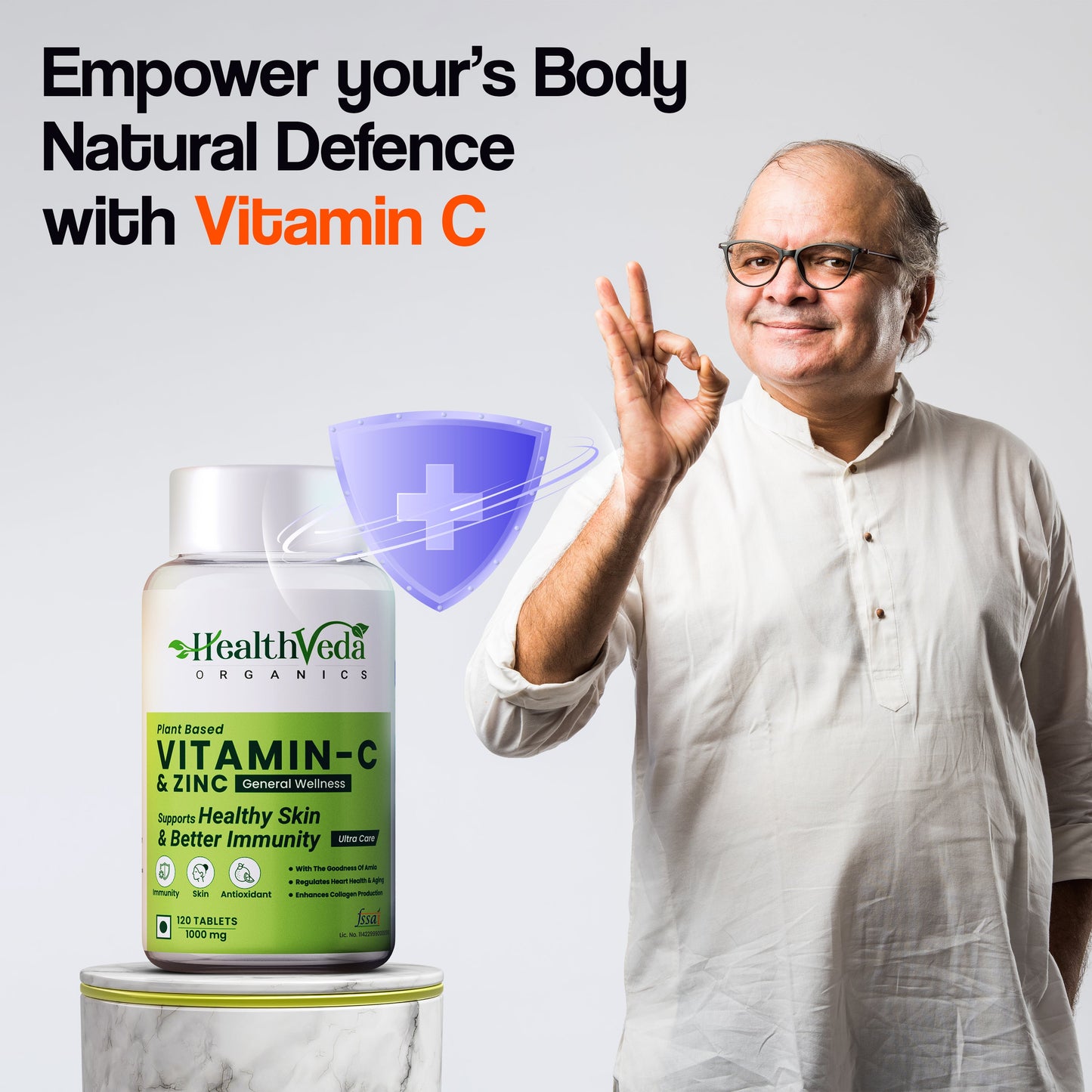 Health Veda Organics Natural Vitamin C Tablets For Skin & Health
