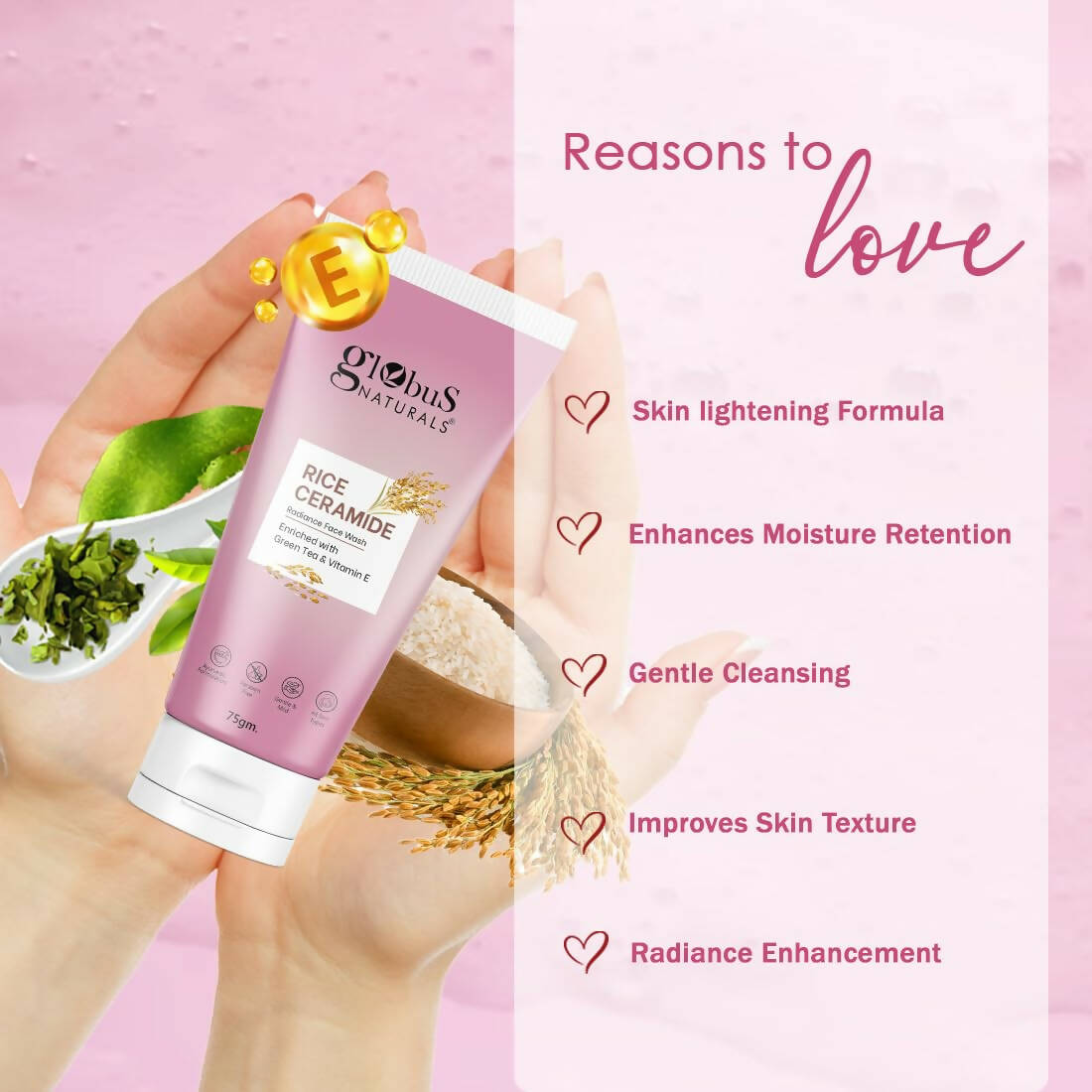 Globus Naturals Rice Ceramide Radiance Face Wash - DrMediCart