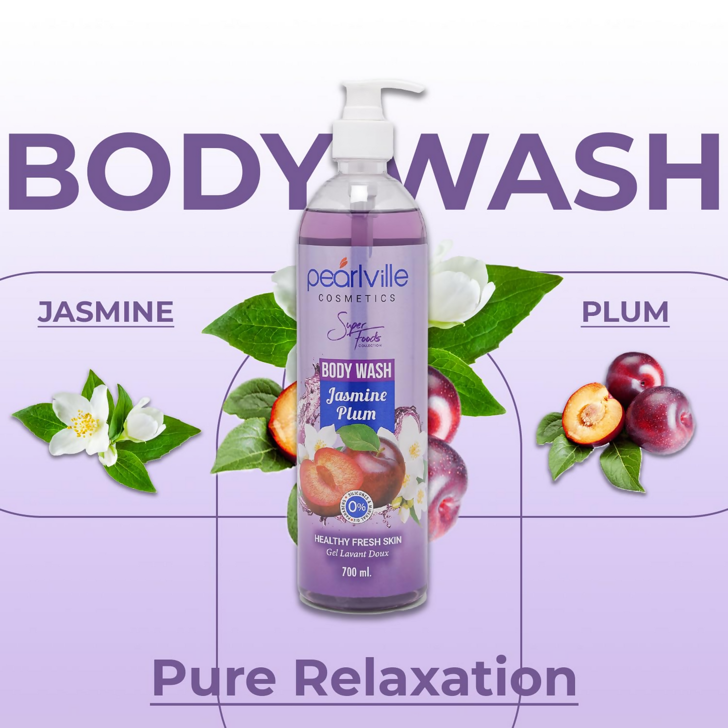 Pearlville Super Foods Collection Jasmine Plum Body Wash