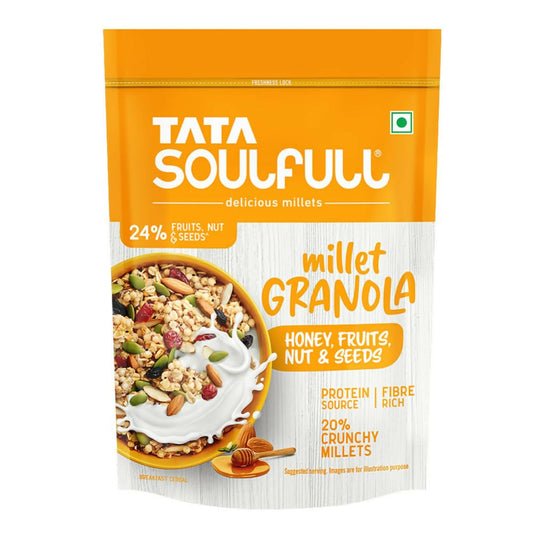 Buy Tata Soulfull Millet Granola (Honey, Fruits, Nuts & Seeds) from DrMediCart, Ship from India to USA