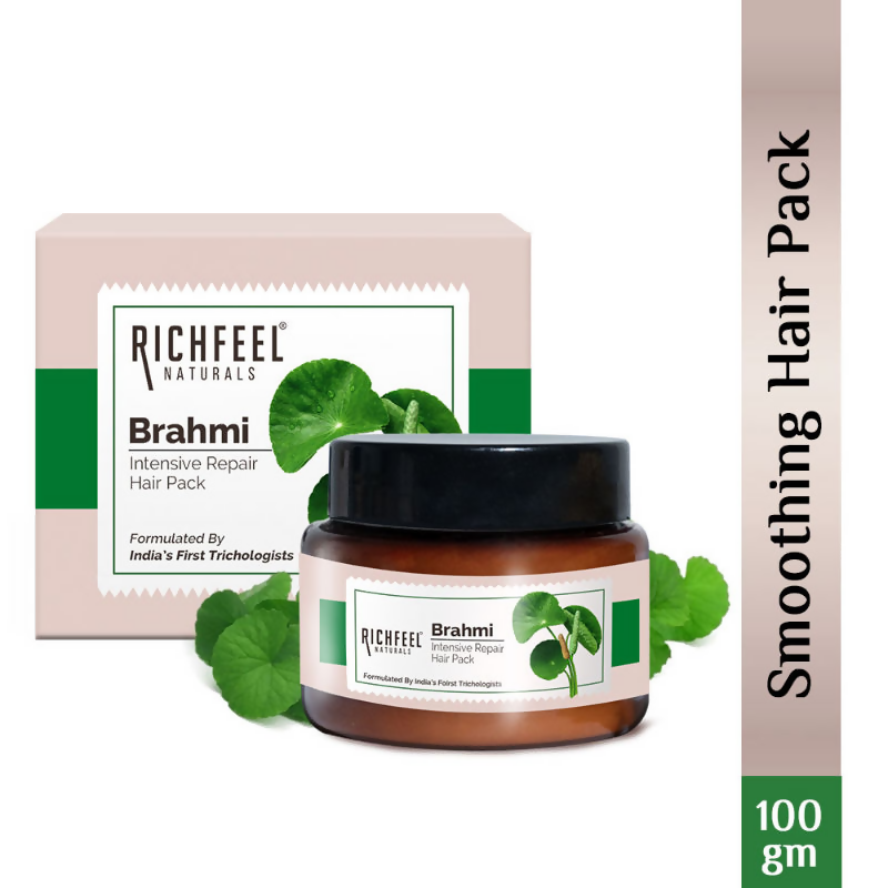 Richfeel Brahmi Hair Pack - Controls Hair Fall, Repairs Damage, Split Ends & Deeply Conditions
