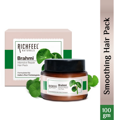 Richfeel Brahmi Hair Pack - Controls Hair Fall, Repairs Damage, Split Ends & Deeply Conditions