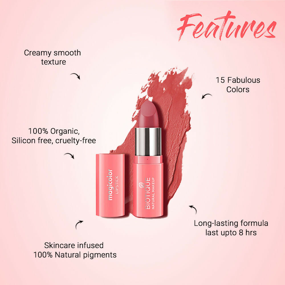 Biotique Magicolor Lipstick - Nudge Fudge