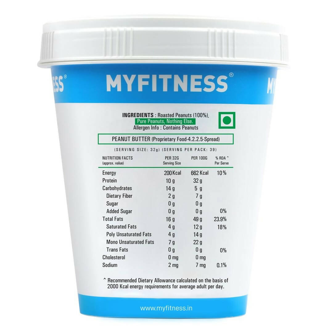 Myfitness All Natural Unsweetened Peanut Butter Crunchy