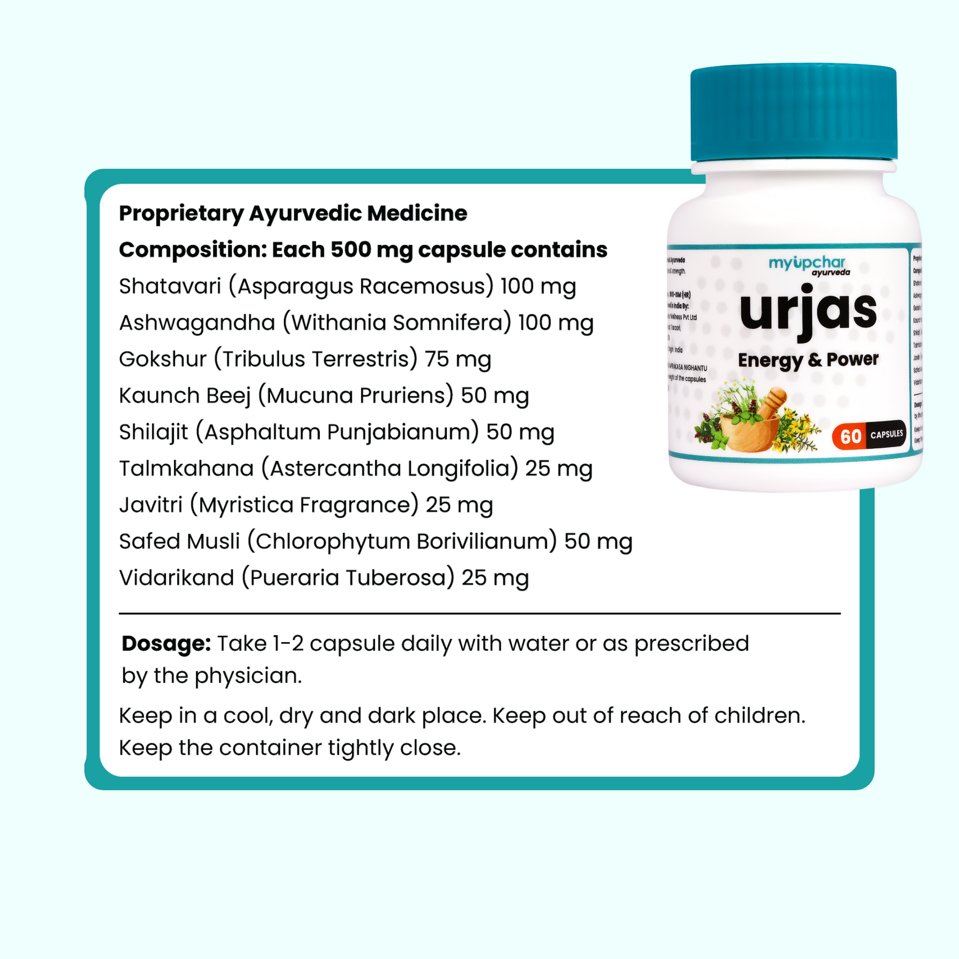 myUpchar Ayurveda Urjas Energy & Power Capsules For Men