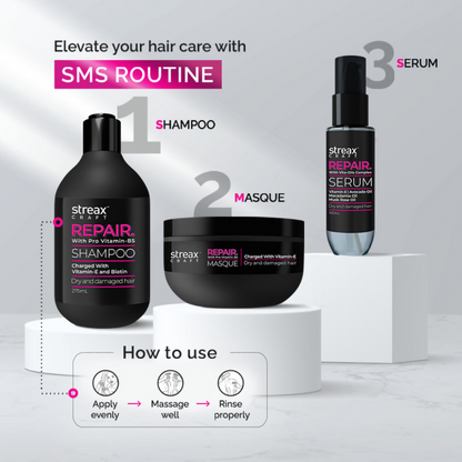Streax Craft Repair Shampoo For Dry and Damaged Hair Repair With Pro Vitamin B-5