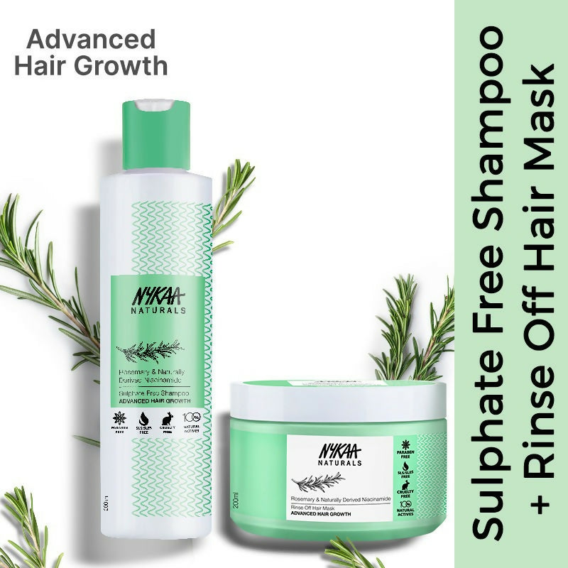 Buy Nykaa Naturals Rosemary & Naturally Derived Niacinamide Shampoo + Mask Hair Growth from DrMediCart, Ship from India to USA
