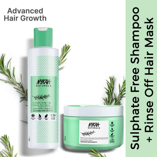 Buy Nykaa Naturals Rosemary & Naturally Derived Niacinamide Shampoo + Mask Hair Growth from DrMediCart, Ship from India to USA