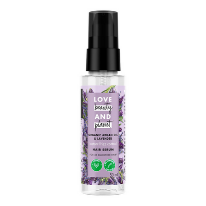 Love Beauty And Planet Argan Oil And Lavender Anti Frizz Shampoo Conditioner & Hair Serum Combo