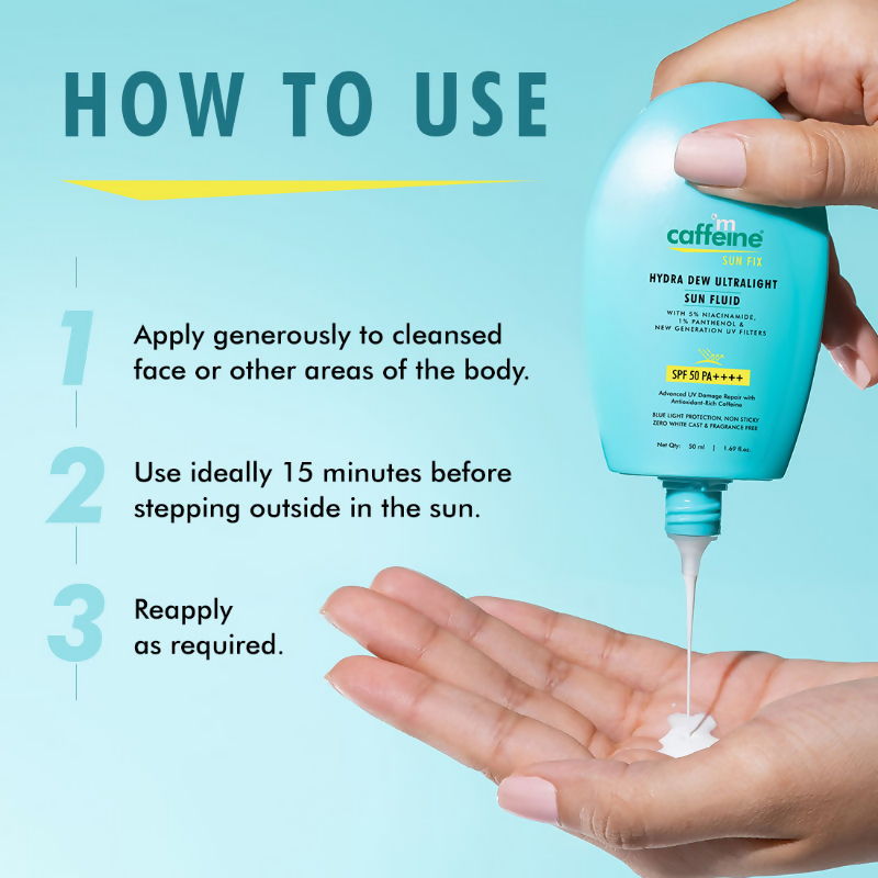 mCaffeine SunFix Hydra Dew Ultralight SunFluid SPF 50 PA++++Sunscreen